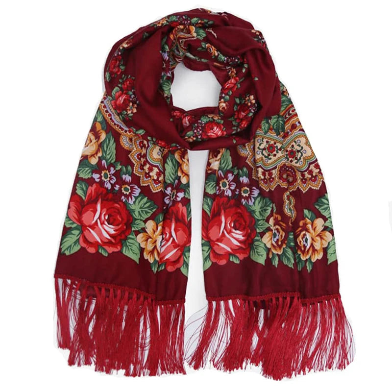 70x170cm Women Fashion Embroidery Shawls Scarf Pashmina Flower Printed Wraps Scarves