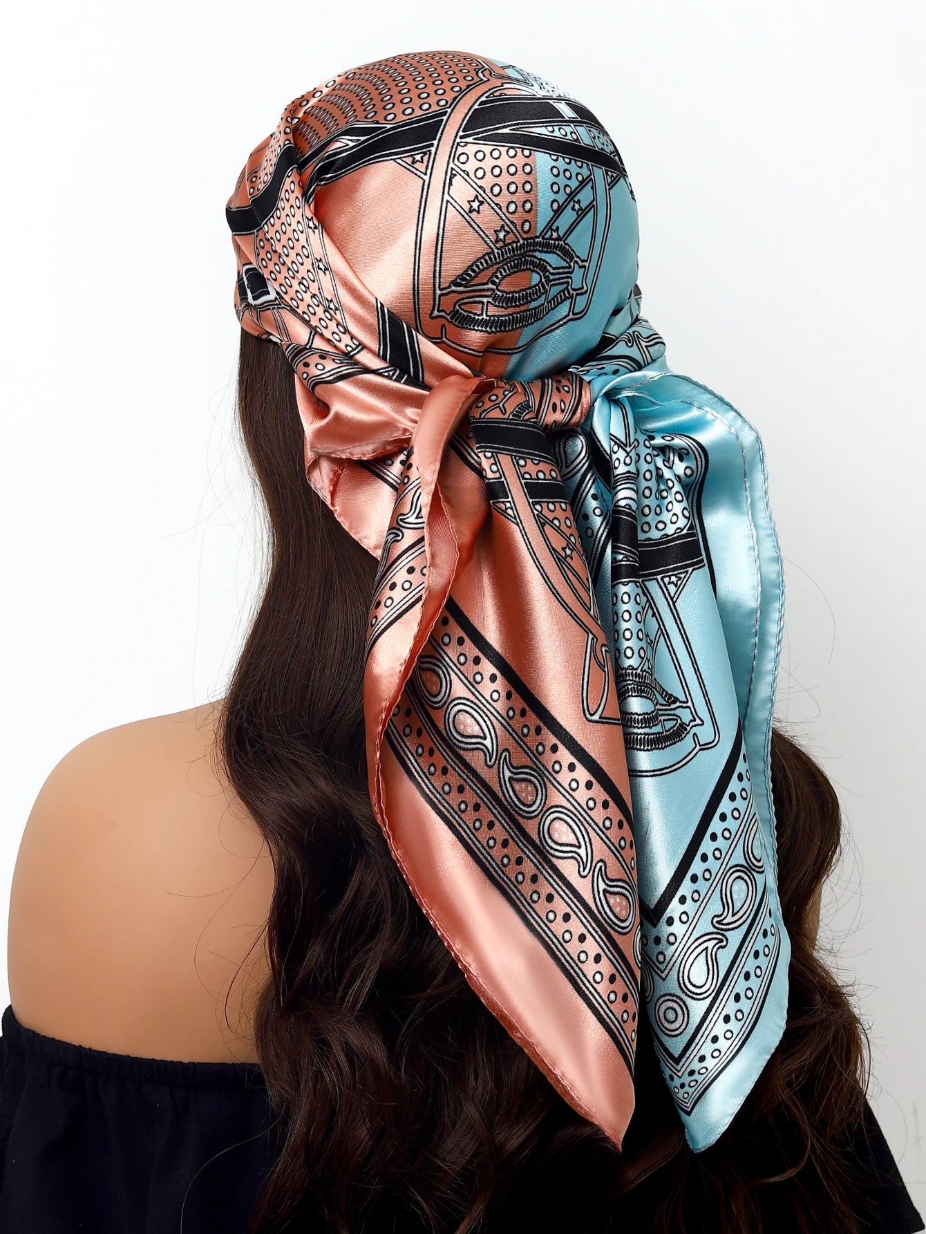90cm Women Four Seasons Square Silk Satin Bandana Wrap Shawl Scarves Scarfs Sqk2
