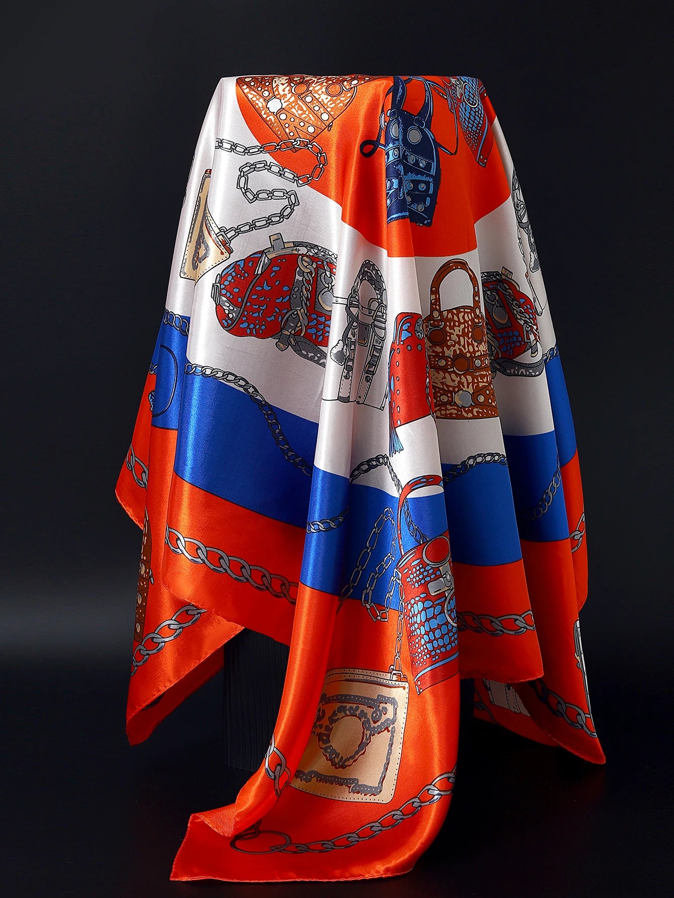 90cm Women Four Seasons Square Silk Satin Bandana Wrap Shawl Scarves Scarfs Sqk2
