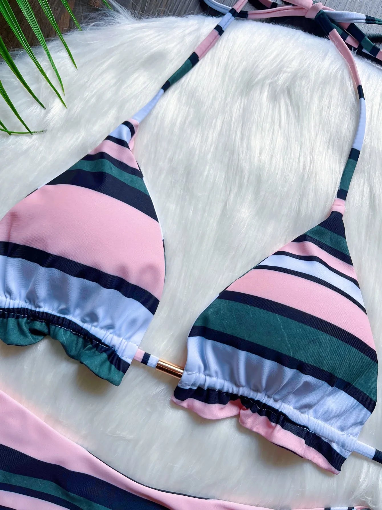 Sexy Braiding rope Bandage Two-piece Triangle Swimwear Bathing Brazilian Bikini