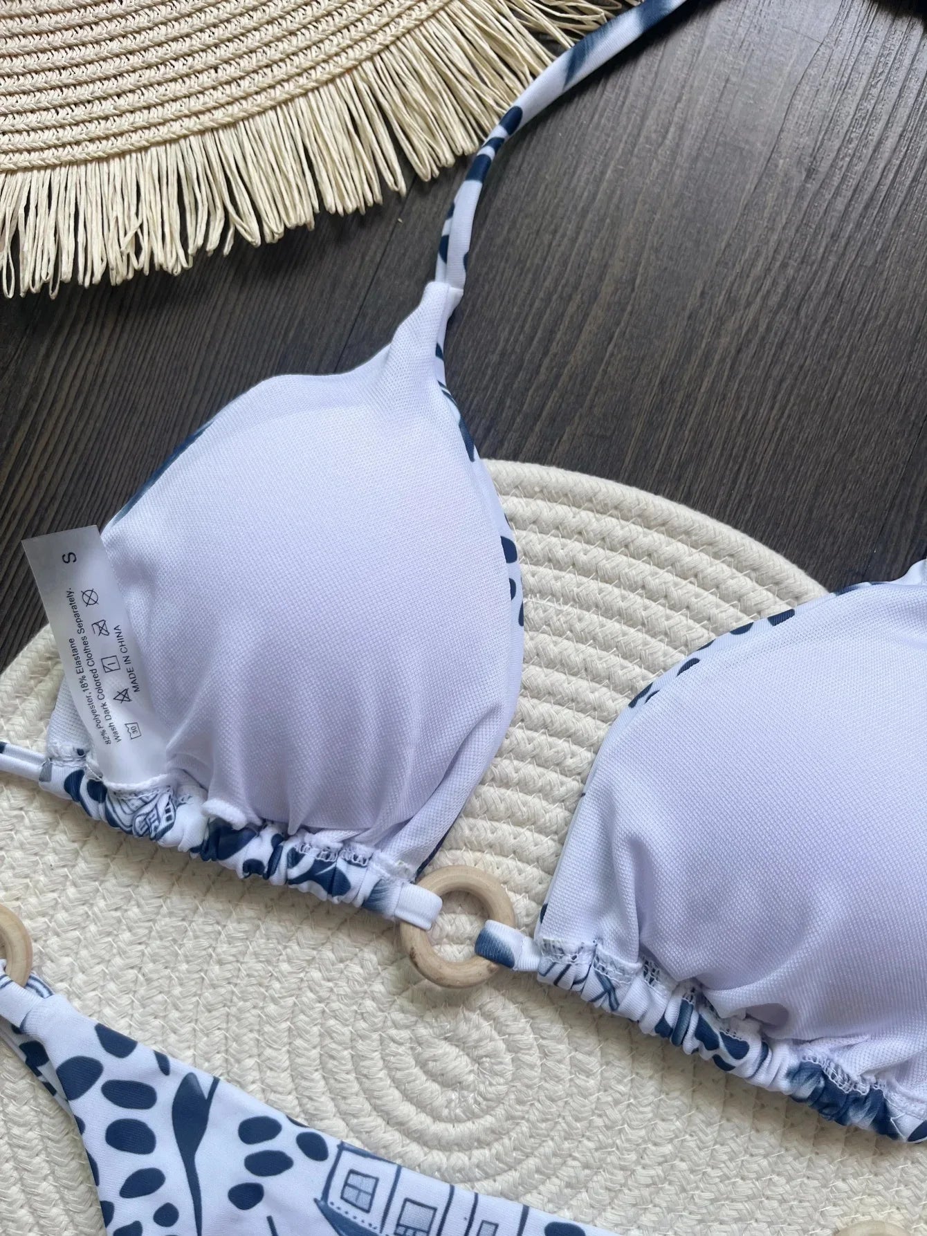 Two-pieces Printed Halter Brazilian High Leg Cut Swimsuit Swimwear Bikini Bathing Suit