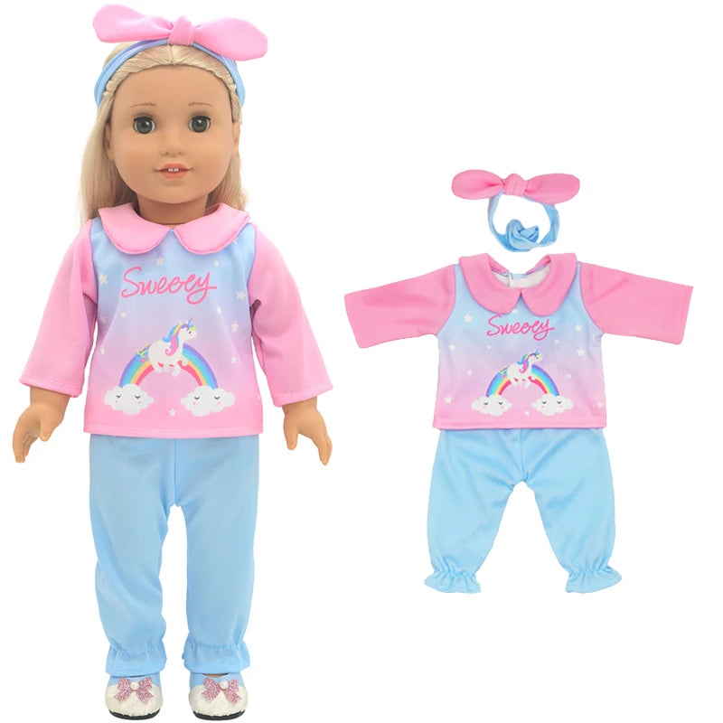 43cm Baby Doll Clothes 18 Inch American OG Girl Outfit Toys Wear d