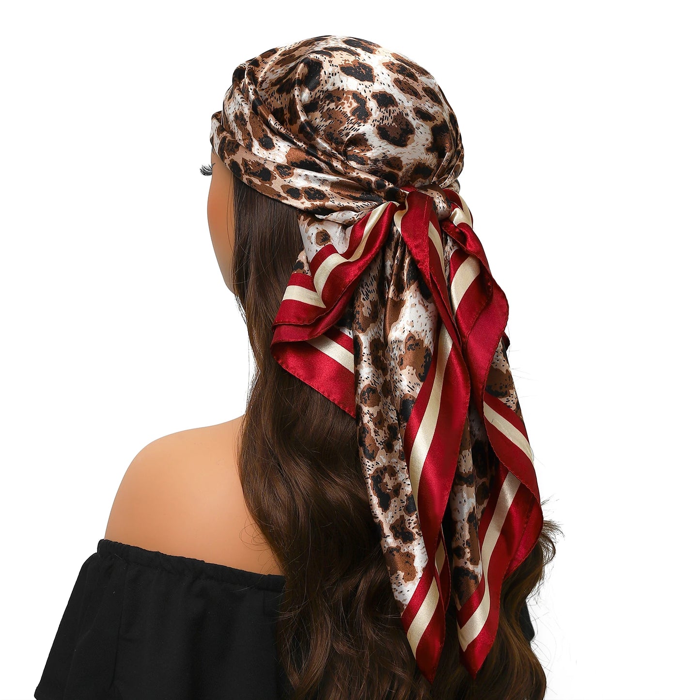 90cm Women Four Seasons Square Silk Satin Bandana Wrap Shawl Scarves Scarfs Spk11