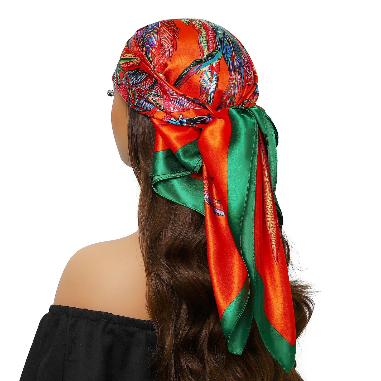 90cm Women Four Seasons Square Silk Satin Bandana Wrap Shawl Scarves Scarfs Sqk7