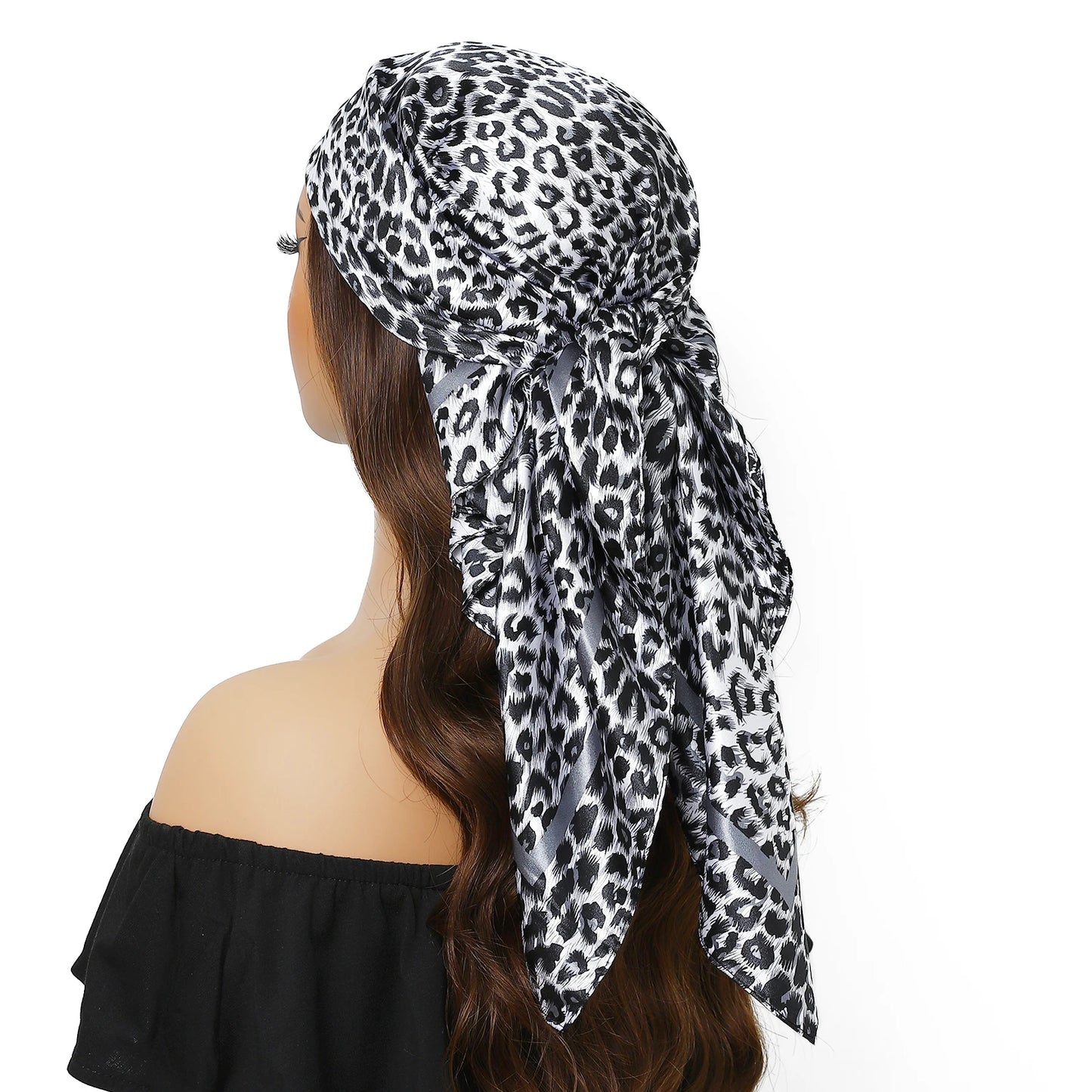90cm Women Four Seasons Square Silk Satin Bandana Wrap Shawl Scarves Scarfs kfy1