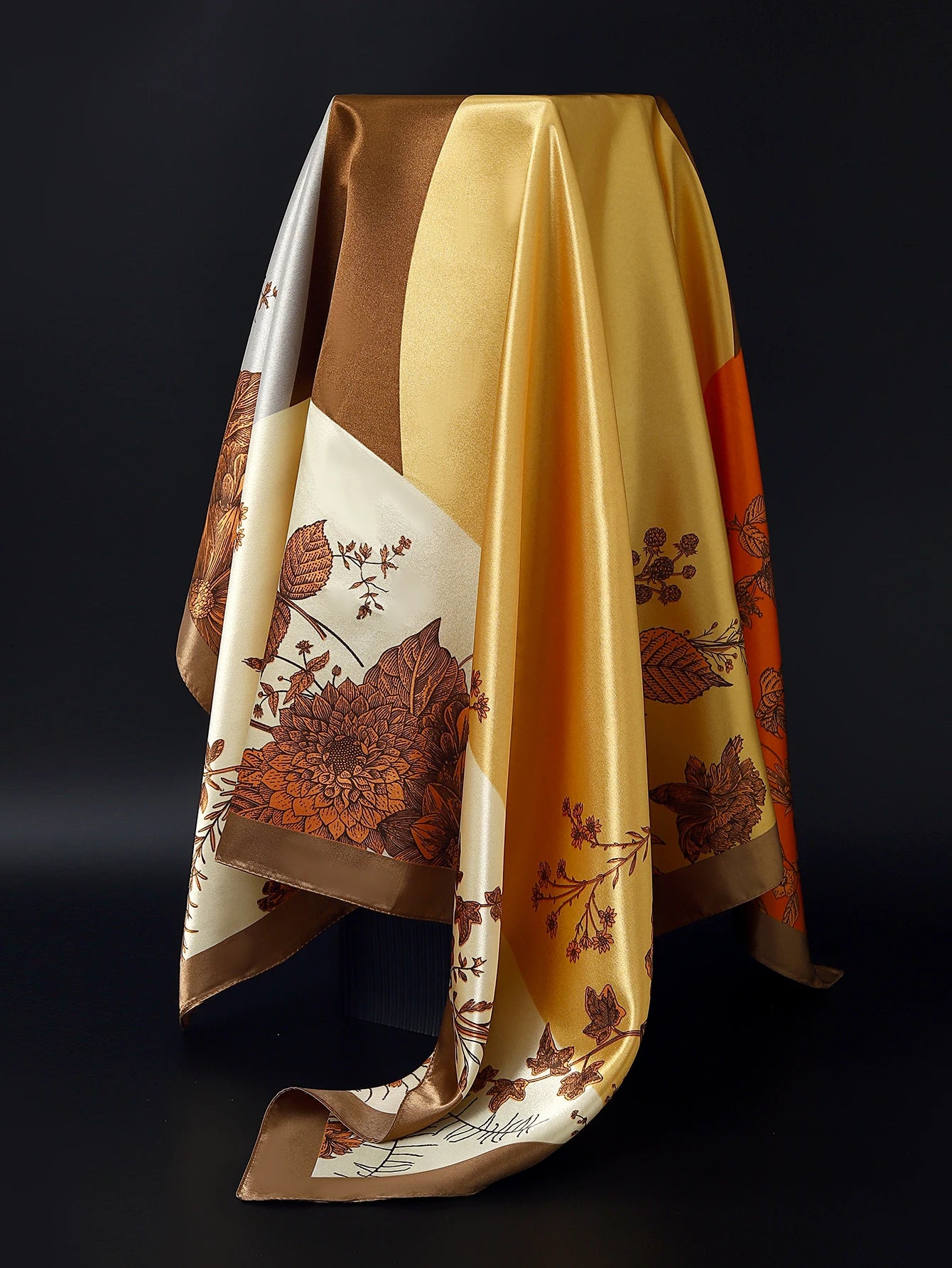 90cm Women Four Seasons Square Silk Satin Bandana Wrap Shawl Scarves Scarfs Sqk2