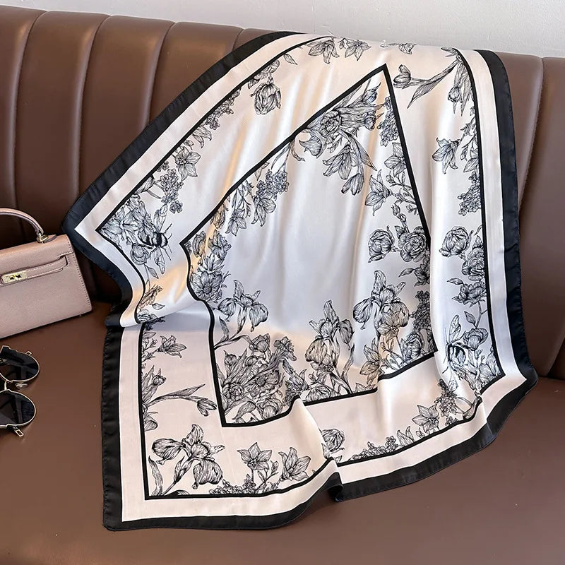 70cm Women Fashion Silk Satin Design Scarf Bandana Shawl Wrap Scarves