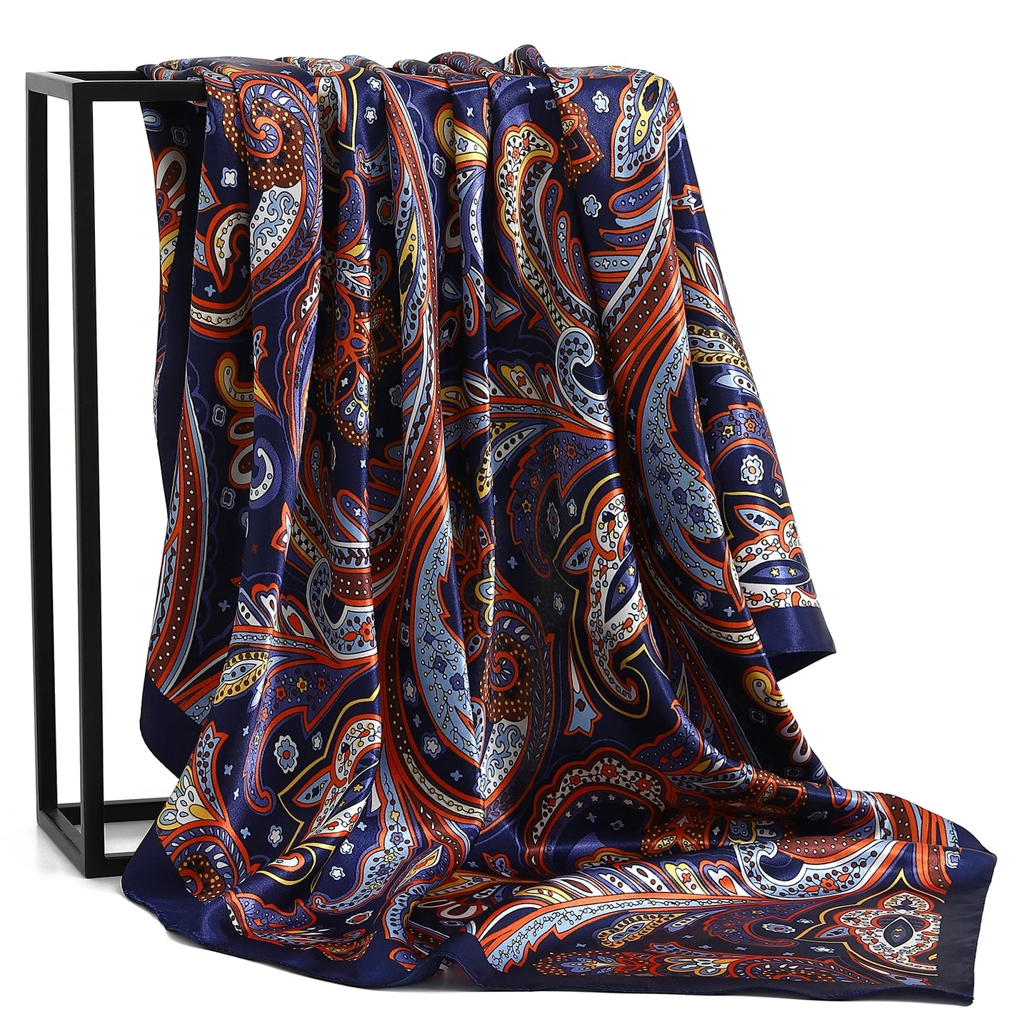 90cm Women Four Seasons Square Silk Satin Bandana Wrap Shawl Scarves Scarfs kfy1