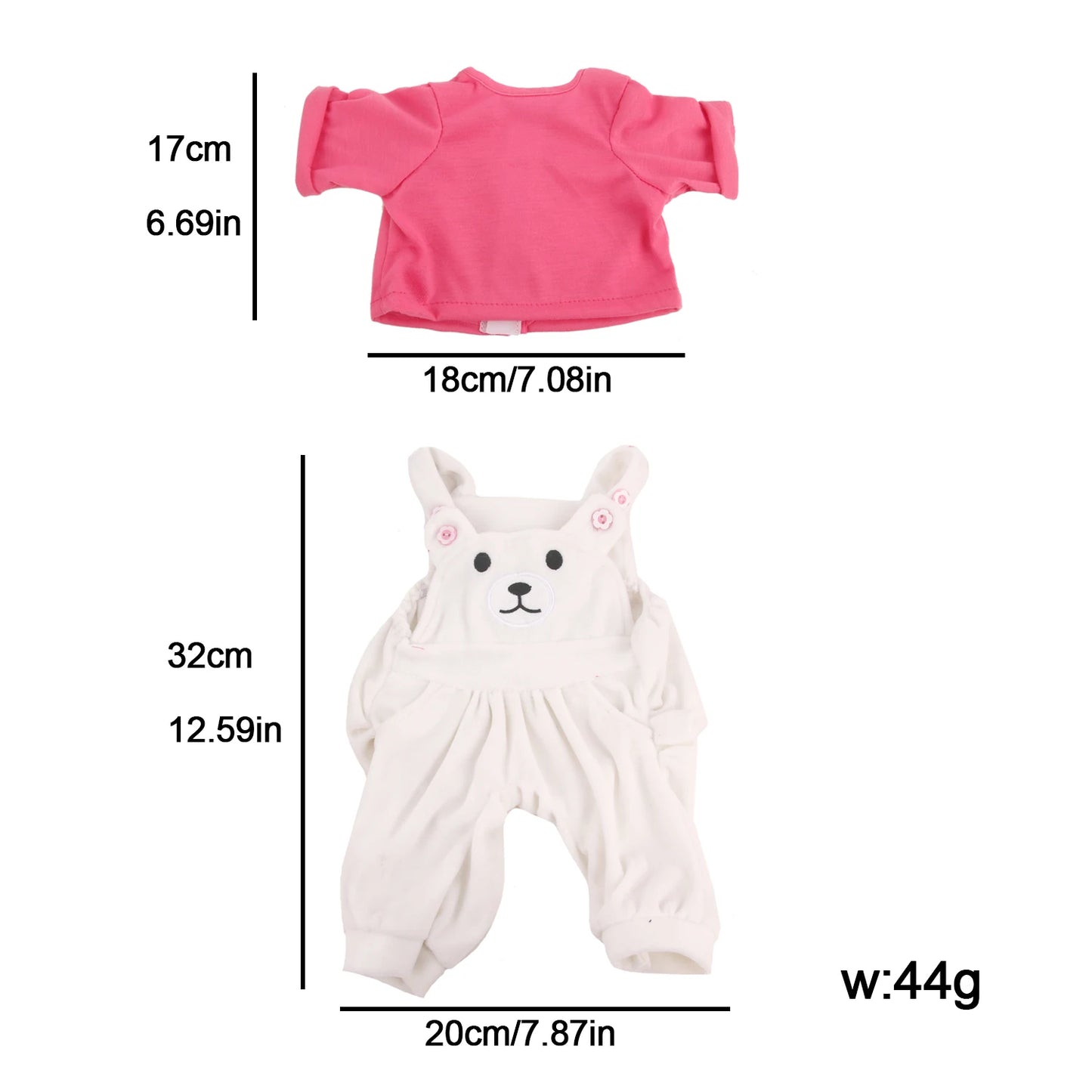 55CM Reborn Baby Newborn Girl Doll Clothes Backband Pants + T-Shirt Suit For 22 Inches Toys