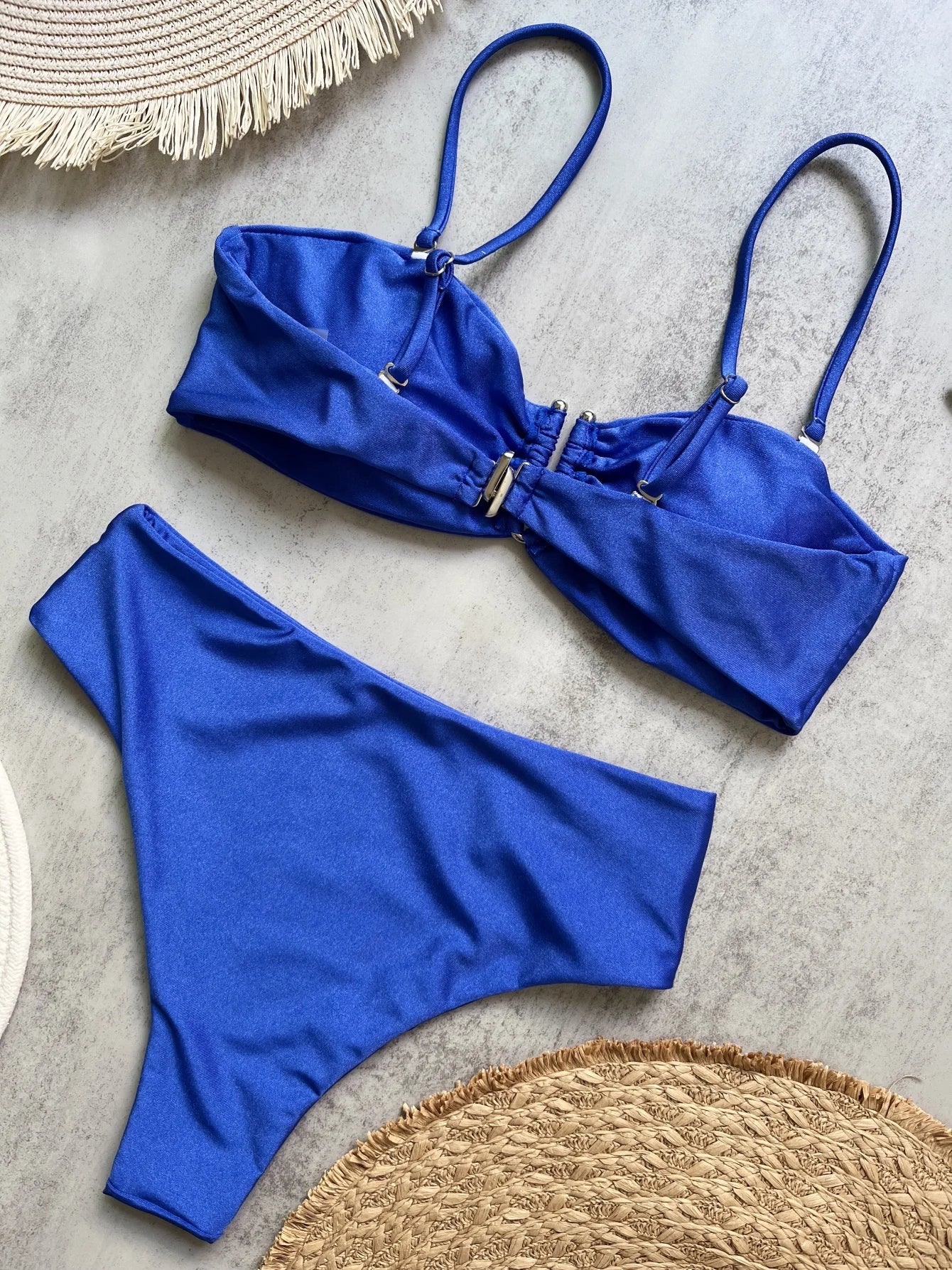 Sexy Push Up Swimwear Brazilian Bikini Thong Solid Beachwear Bathing Suits