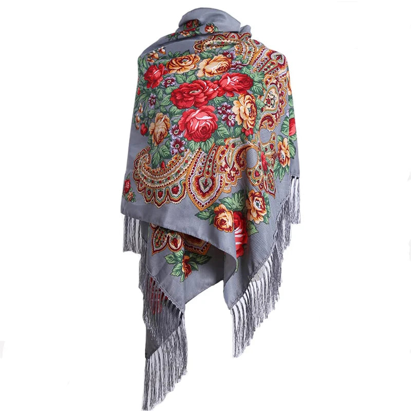 70x170cm Women Fashion Embroidery Shawls Scarf Pashmina Flower Printed Wraps Scarves
