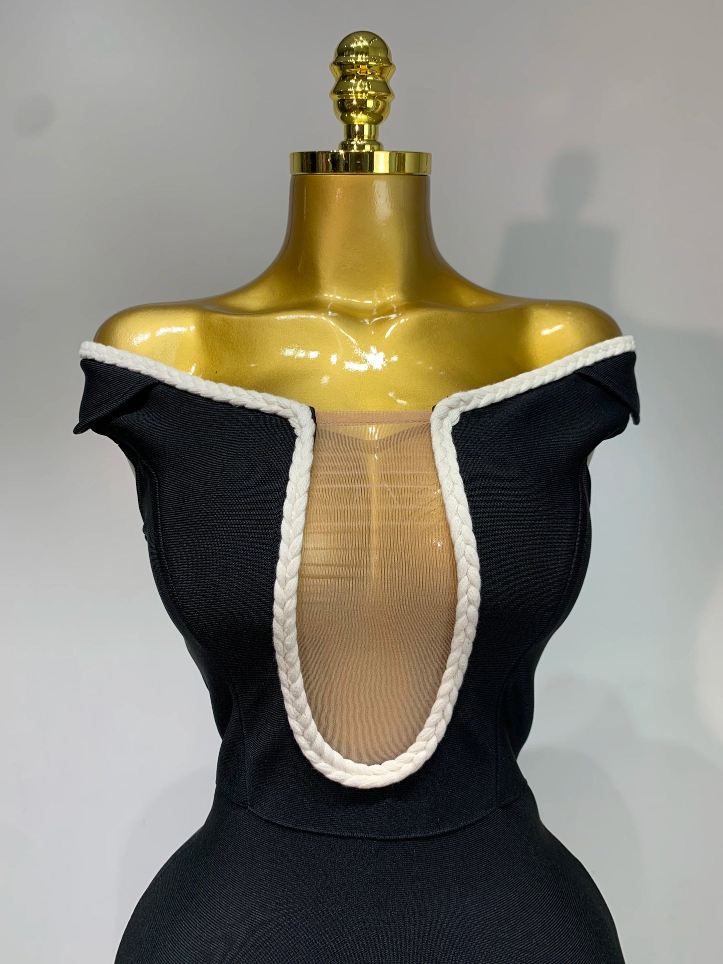 Sexy Mesh Patchwork Bandage Off Shoulder Cocktail Evening Party Birthday Dress
