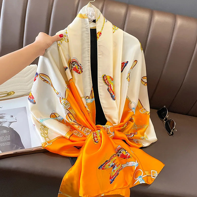 180X90CM Women Four Seasons Bandanna Designs Square Wrap Shawl Scarf Scarves Skg3