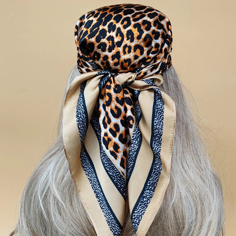 70X70CM Women Four Seasons Square Silk Satin Bandana Wrap Shawl Scarves Scarfs gf02