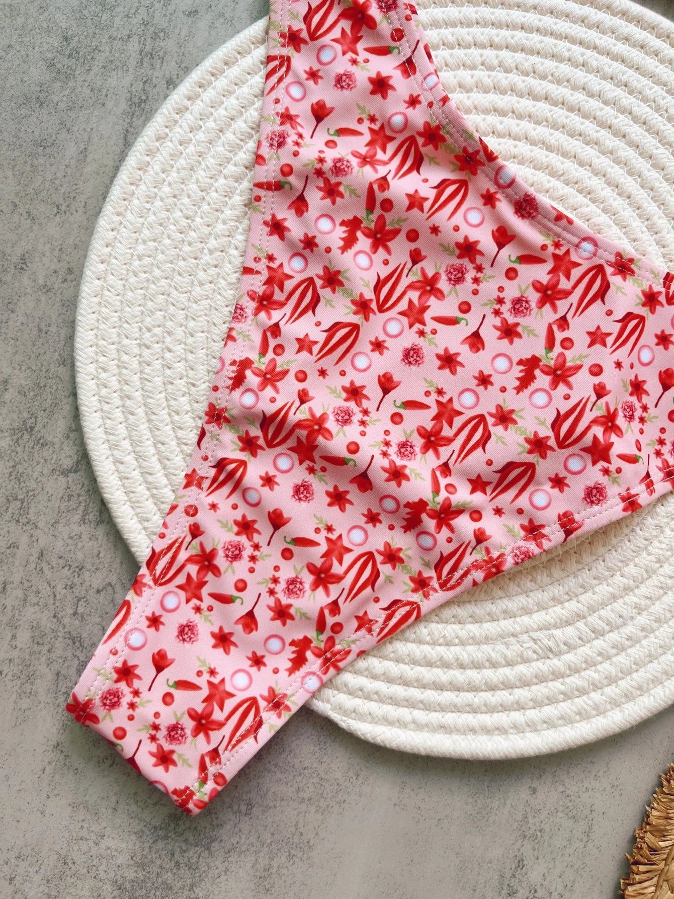 Knitted Sexy Print Strapless Split Swimsuit Bikini Brazilian Triangle Swimwear Suits