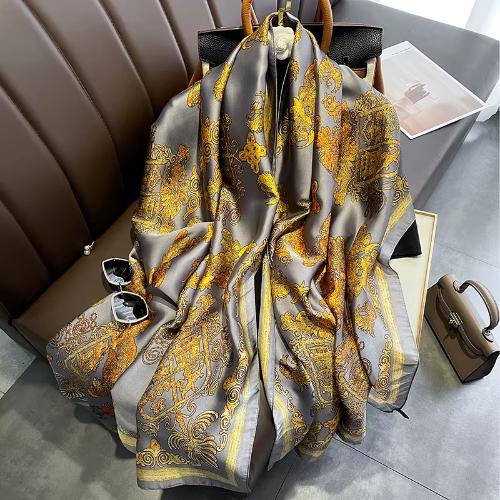 Women Fashion Printed Shawls Wraps Soft Pashmina Bandana Silk Scarves