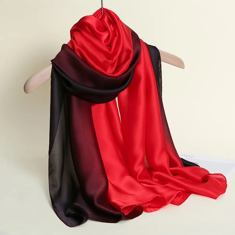 180*90cm Women Chiffon Scarf Gradient Color Shawl Poncho Beach Scarves Wrap