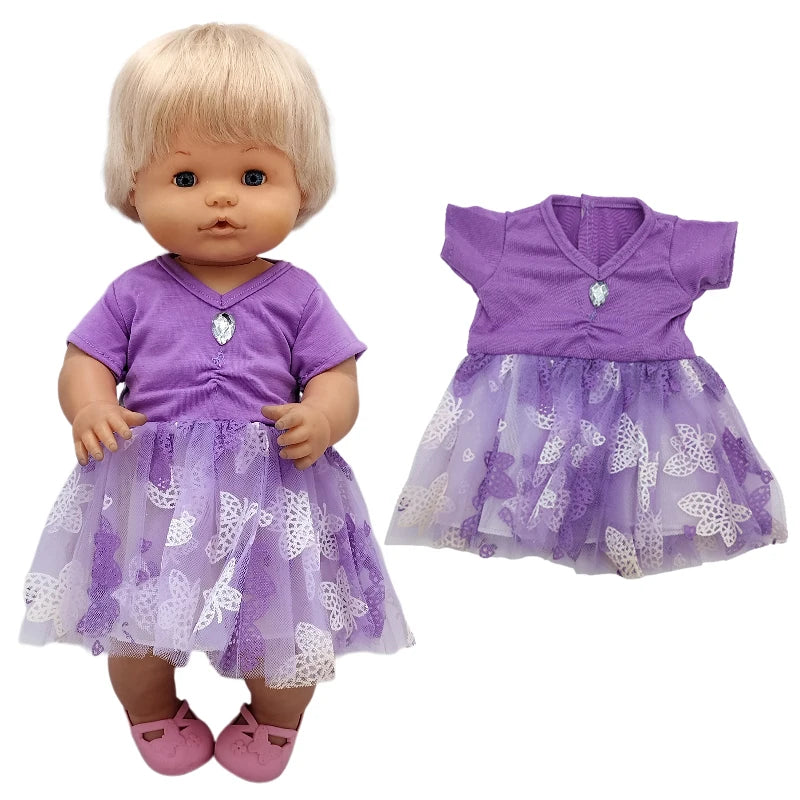 16 Inch Small Doll Clothes T-shirt 38cm Baby Fashion Denim Shorts