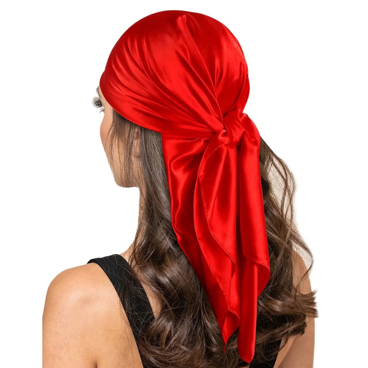90*90cm Women Satin Silk Scarf Top Headwraps Bandana Wrap Shawl Scraves
