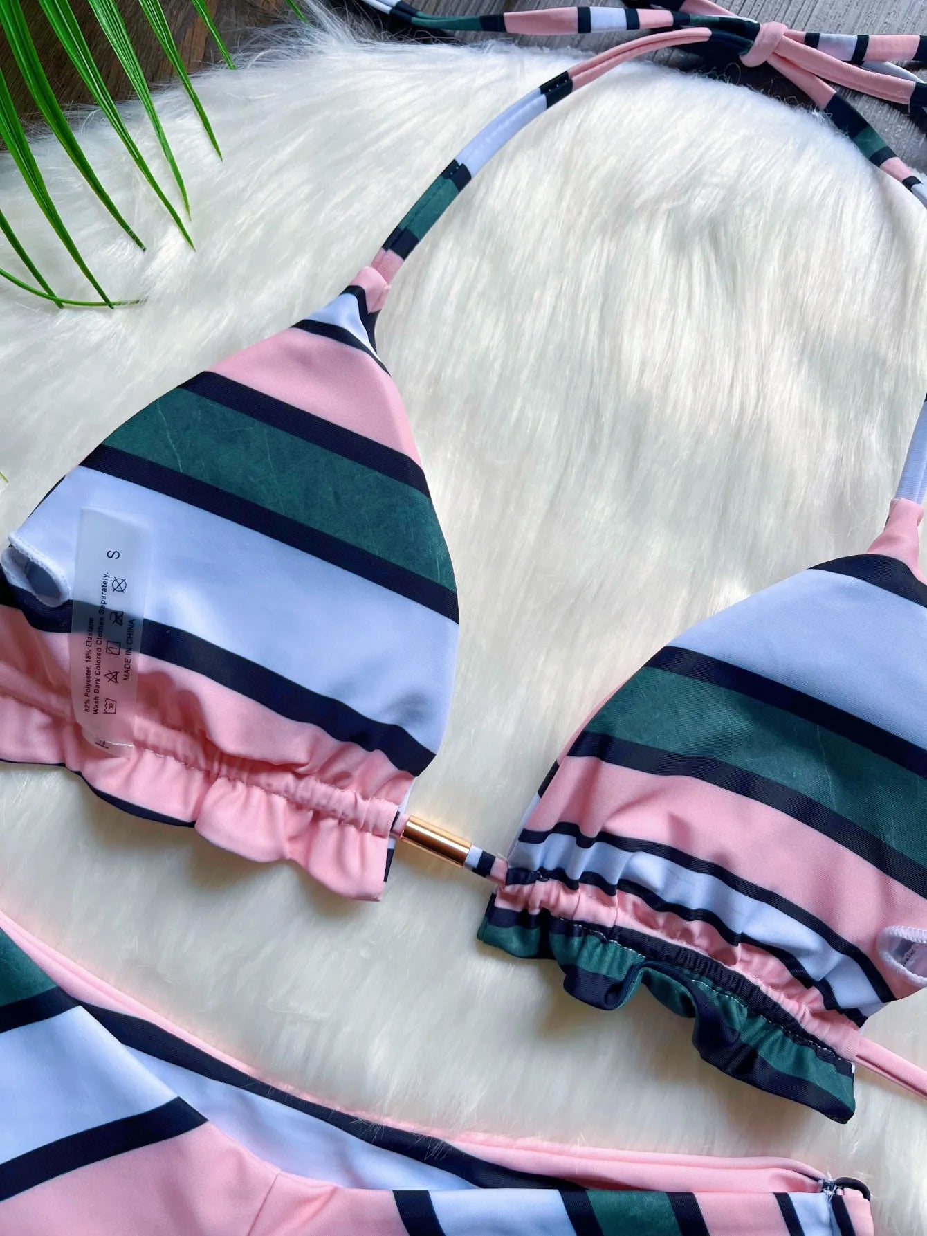 Sexy Braiding rope Bandage Two-piece Triangle Swimwear Bathing Brazilian Bikini