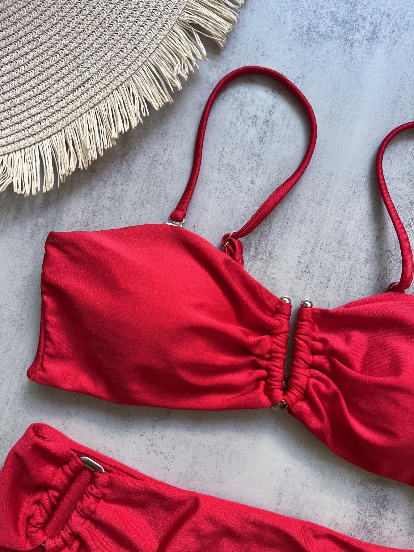Sexy Push Up Swimwear Brazilian Bikini Thong Solid Beachwear Bathing Suits