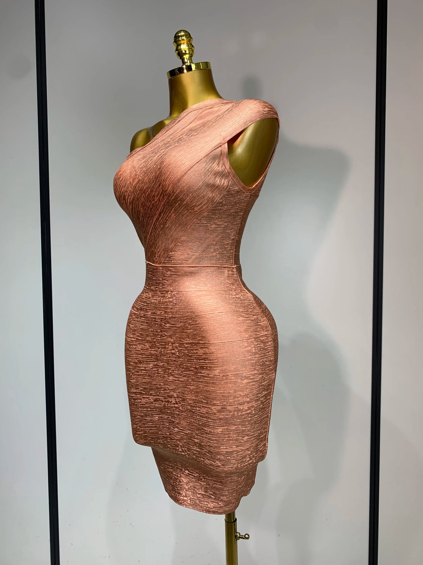Sexy One Shoulder Bandage Short Sleeveless Bandage Evening Party Birthday Dress