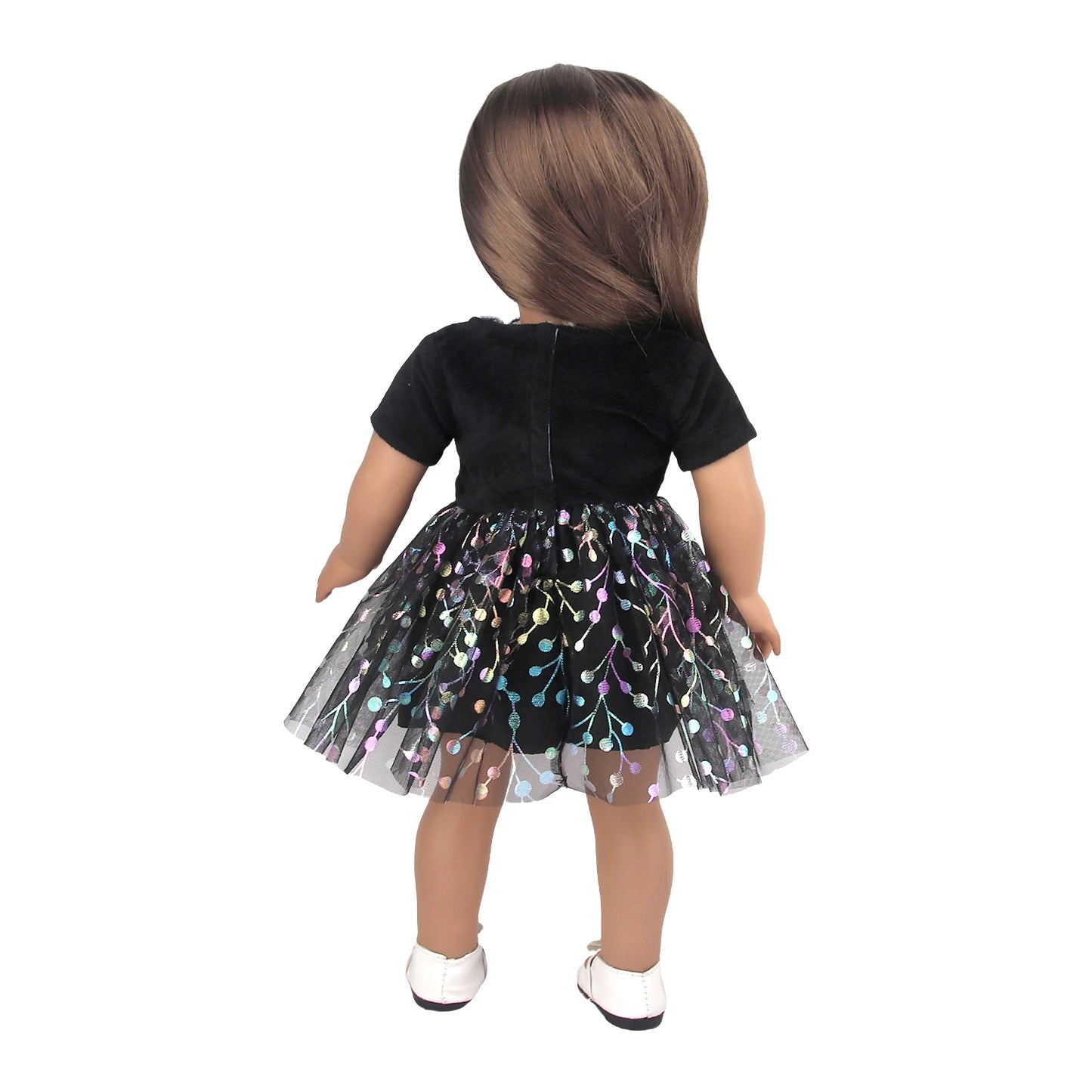 18 Inch 43 cm Baby Newborn Girl Black Mesh Skirt Princess Prom Dress Doll Toys