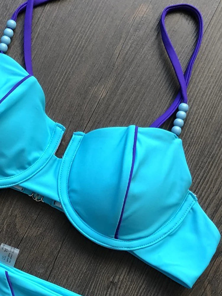2pcs Push Up Women Micro Swimsuit Bandage Beach Wear Swimming Bikini