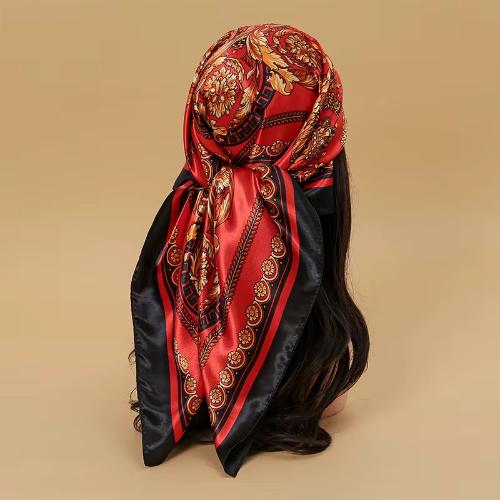 Women Fashion Silk Square Scarf Printed Flower Pashmina Bandana Scarves