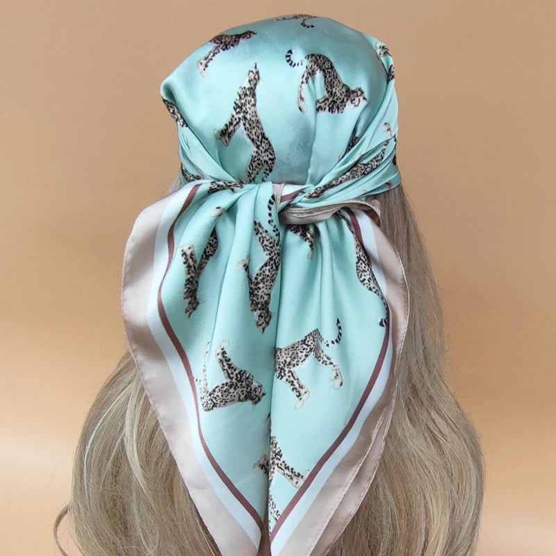 70X70cm Women Luxury Four Seasons Square Silk Satin Bandana Wrap Shawl Scarves Scarfs gk7
