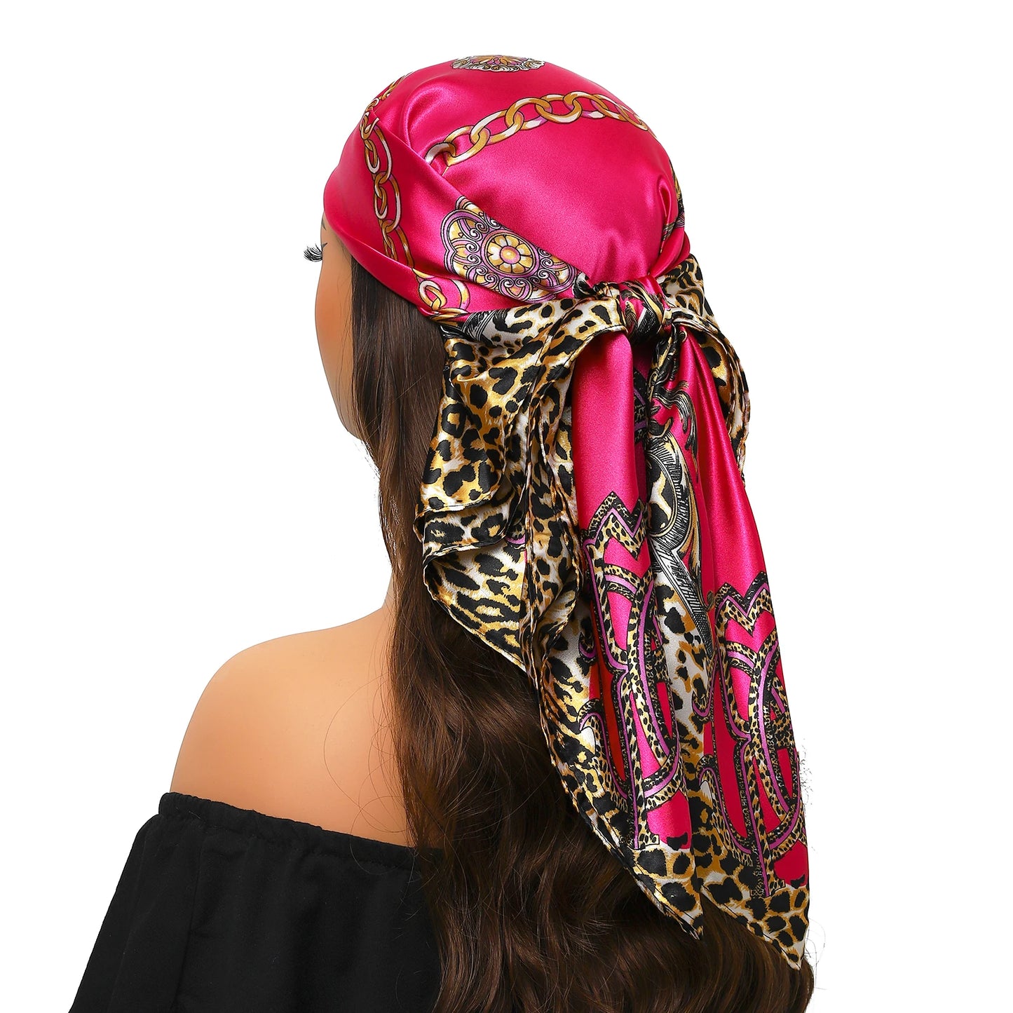 90cm Women Four Seasons Square Silk Satin Bandana Wrap Shawl Scarves Scarfs Spk11