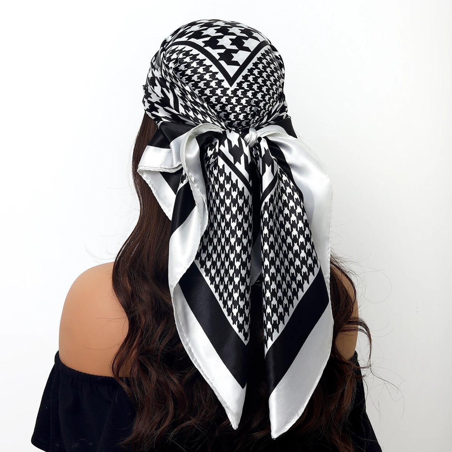 90cm Women Four Seasons Square Silk Satin Bandana Wrap Shawl Scarves Scarfs Sqk7