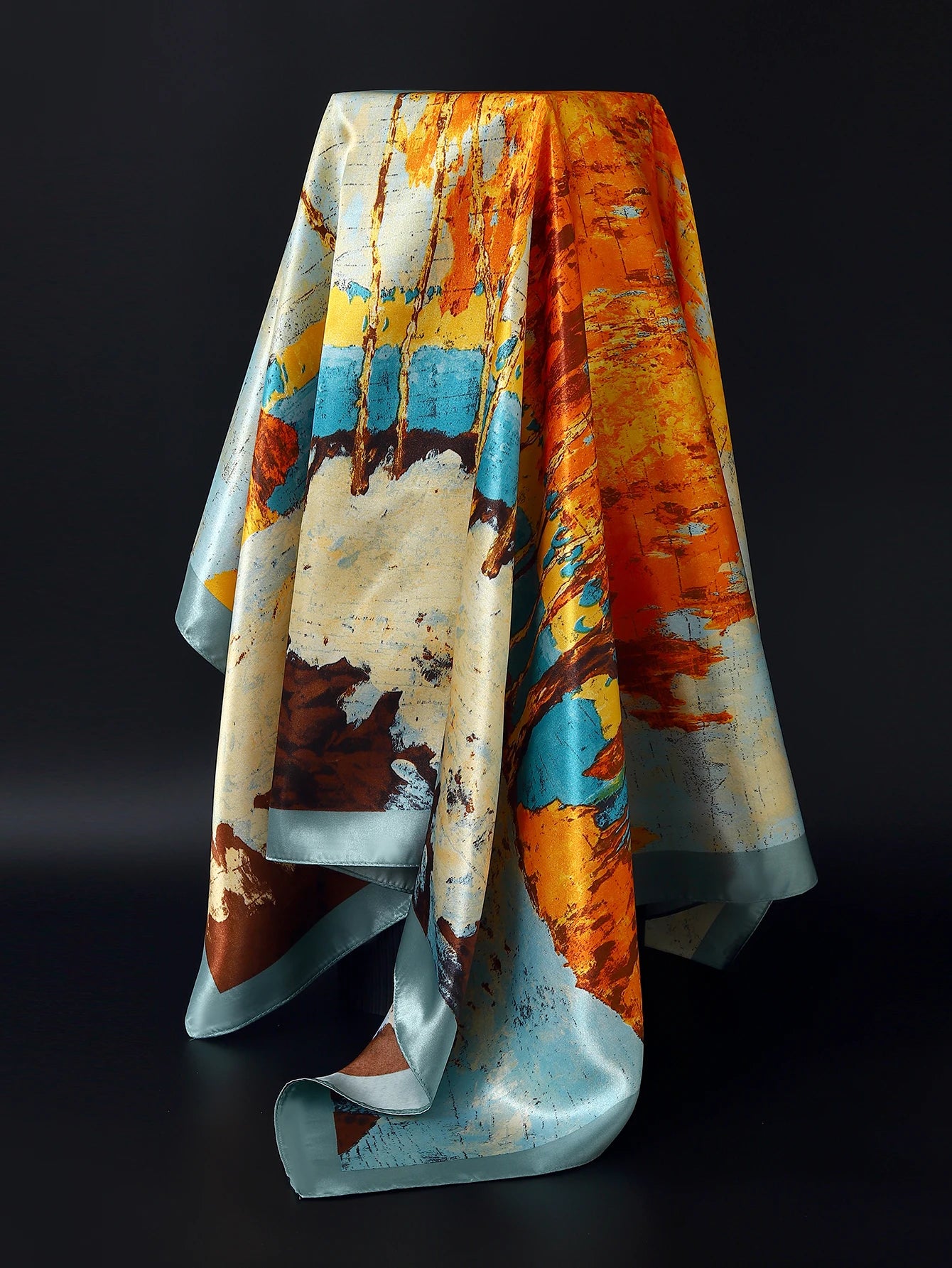 90cm Women Four Seasons Square Silk Satin Bandana Wrap Shawl Scarves Scarfs Sqk2