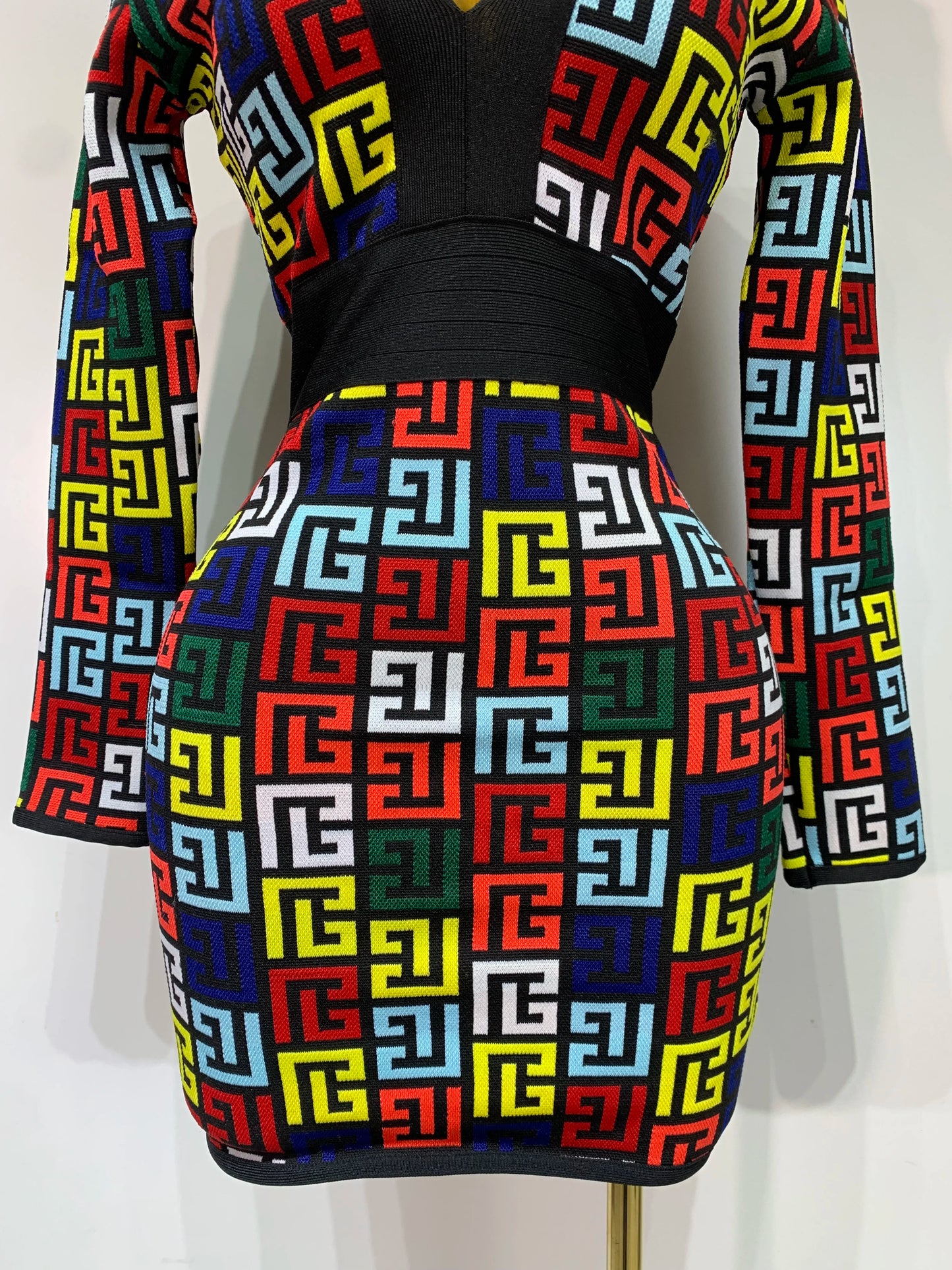 Women Long Sleeve V-Neck Bodycon Short Bandage Evening Party Cocktail Dress