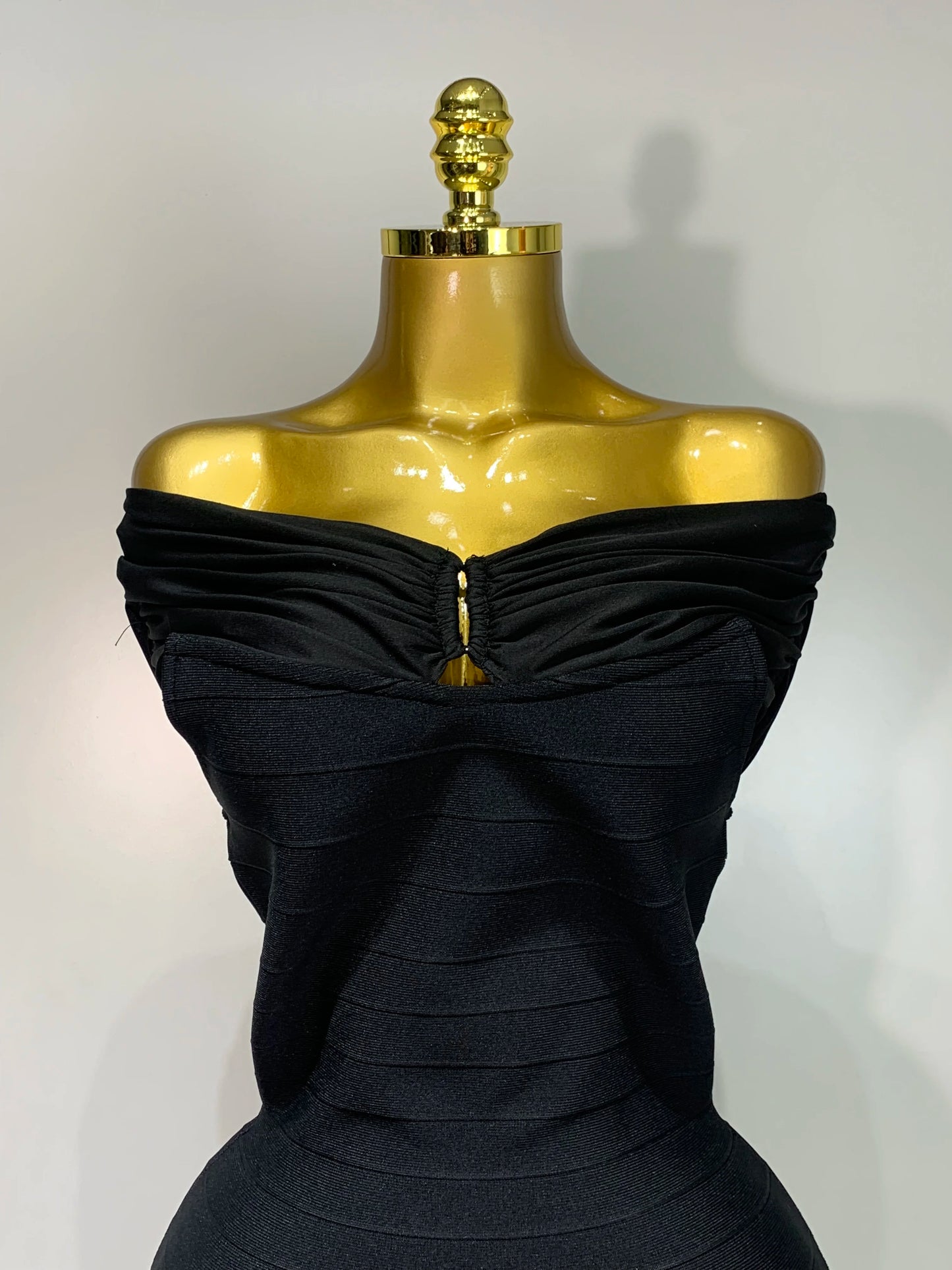 Sexy Strapless Black Off-shoulder Mini Bandage Celebrity Cocktail Party Evening Dress