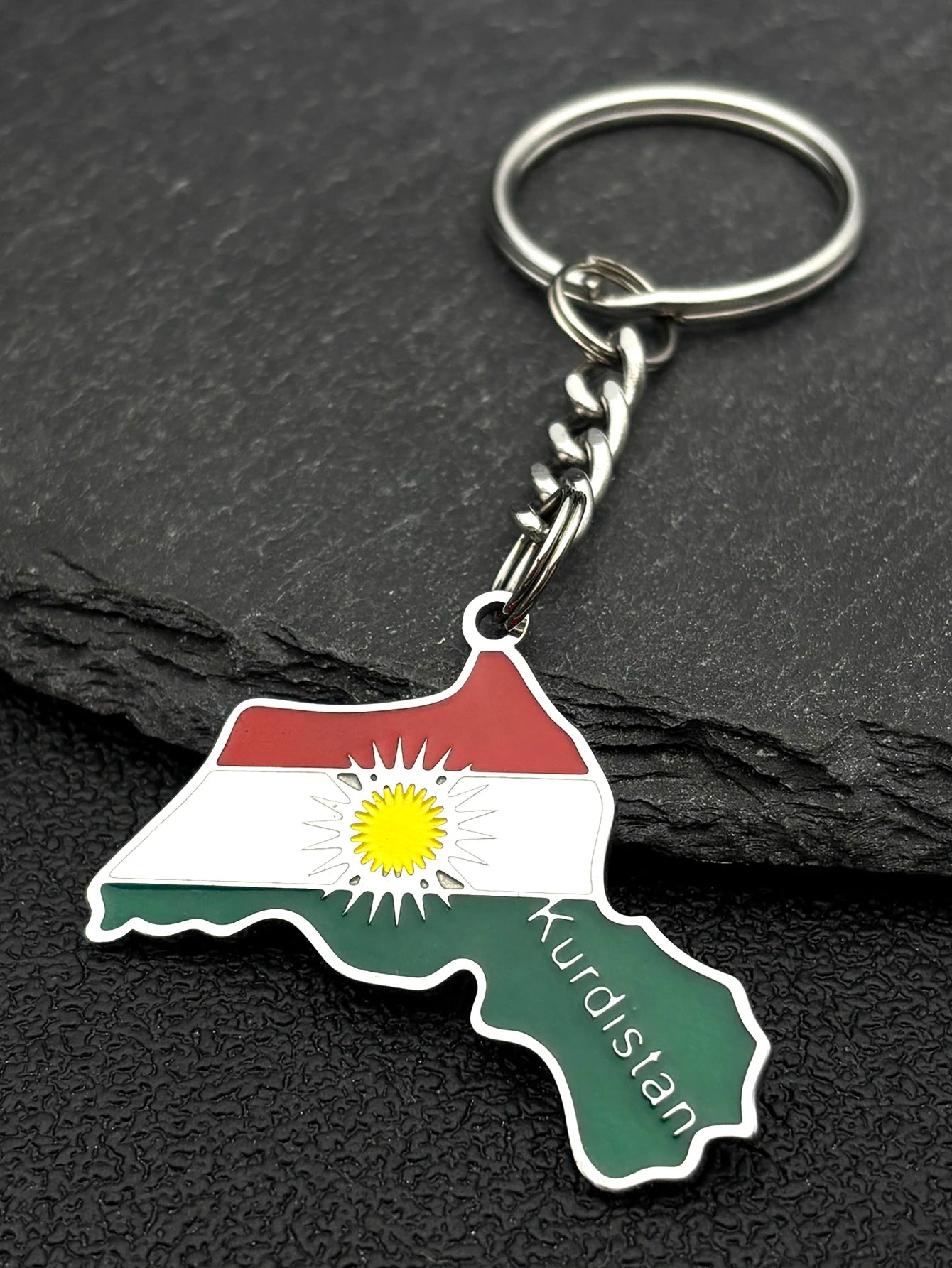 Women Men Kurdistan Afghanistan Region Flag Map Stainless Steel Pendants Necklace