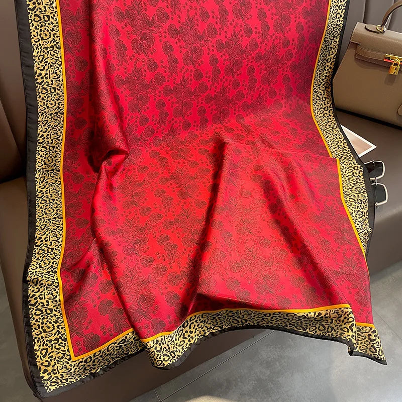 Women Fashion Printed Shawls Wraps Soft Pashmina Bandana Silk Scarves