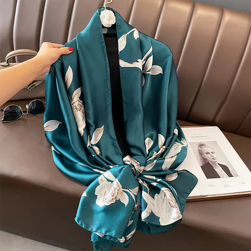 180X90cm Women Four Seasons Bandanna Designs Square Wrap Shawl Scarf Scarves kgL3