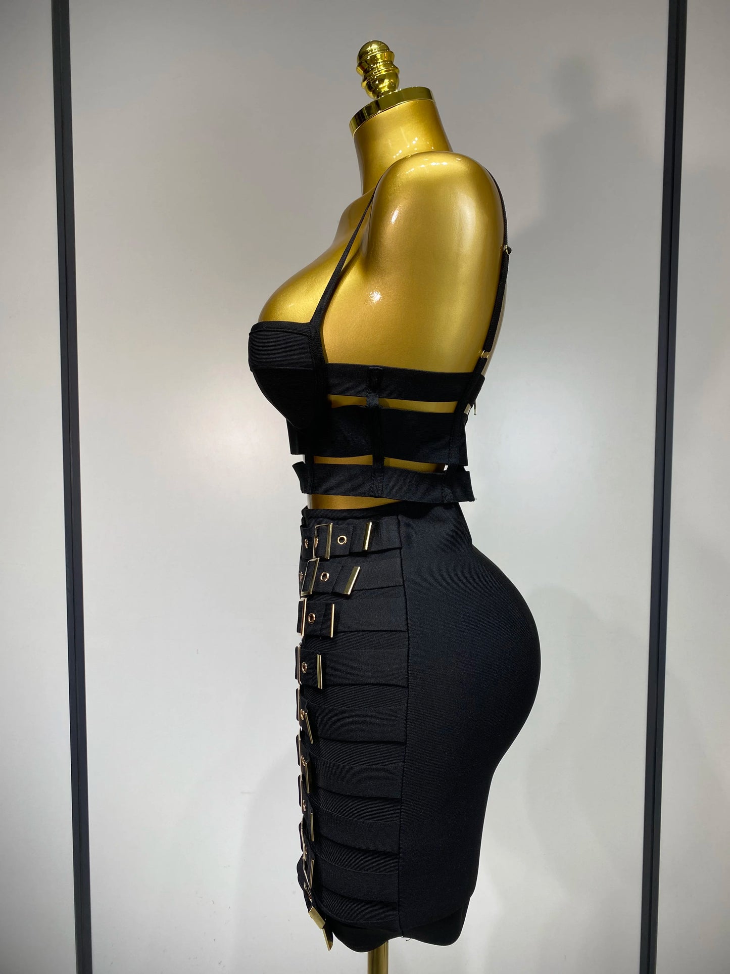 Sexy Cut Out Mini Bandage Two Piece Celebrity Evening Birthday Club Party Skirt Dress