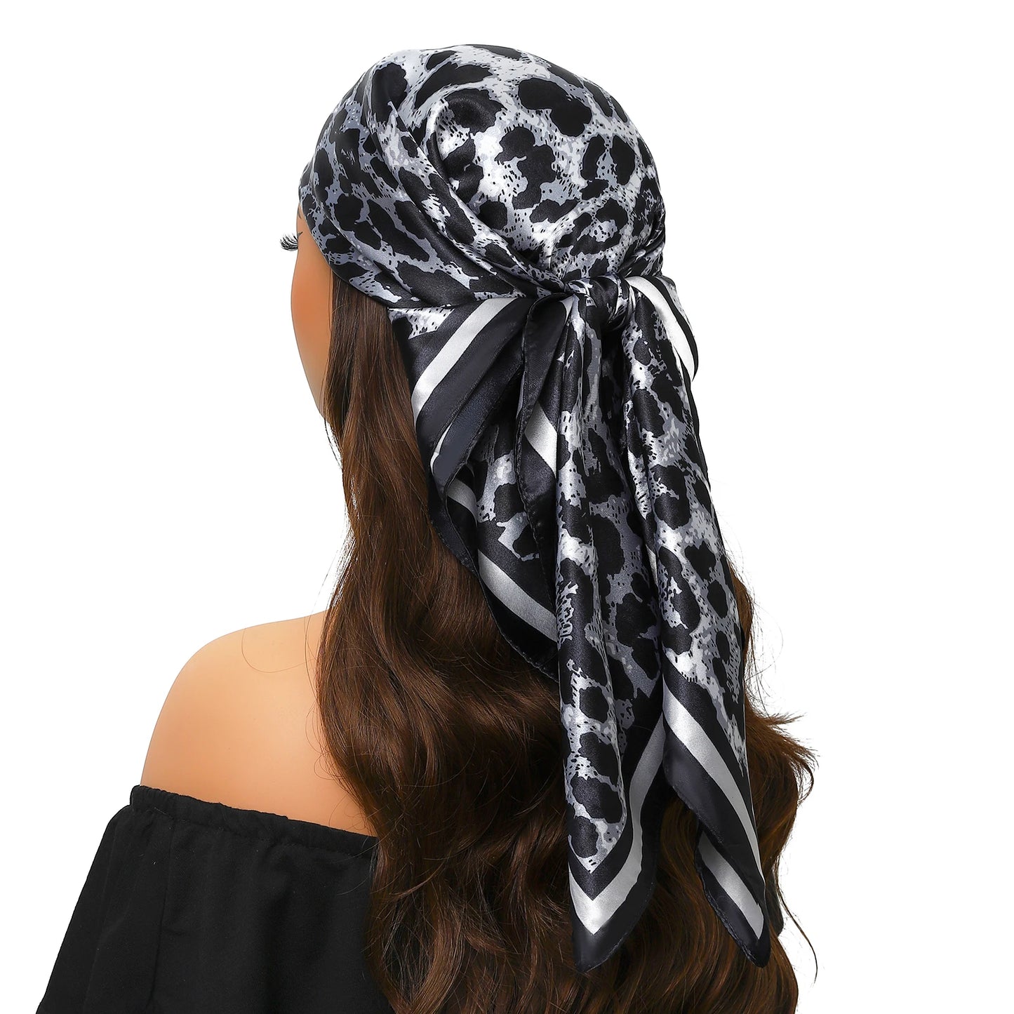 90cm Women Four Seasons Square Silk Satin Bandana Wrap Shawl Scarves Scarfs Spk11