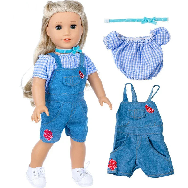18 Inch 43cm Baby American Og Girl Doll Toys Costume Clothes