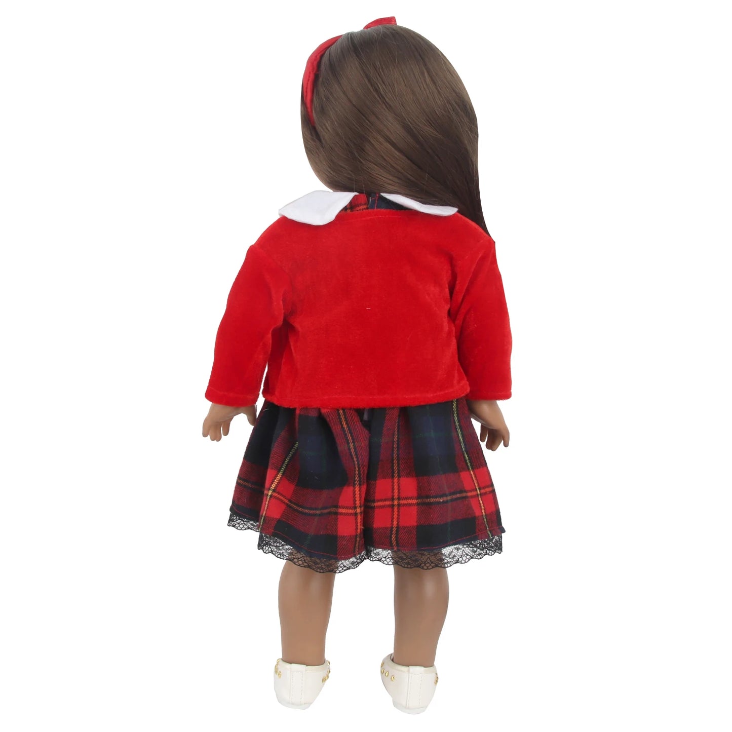 43cm Baby Newborn Scottish Plaid Skirt 18 Inches American Doll School Uniforms Dress + Coat Suits