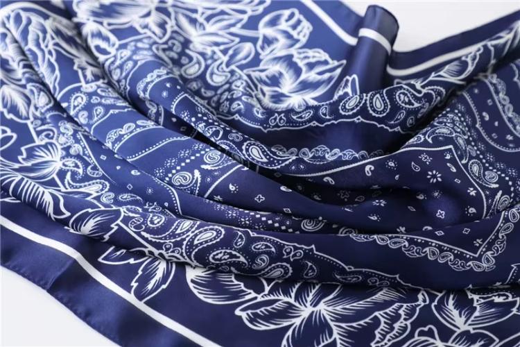 70cm Women Fashion Floral Print Square Silk Scarf Satin Shawl Wrap Scarves