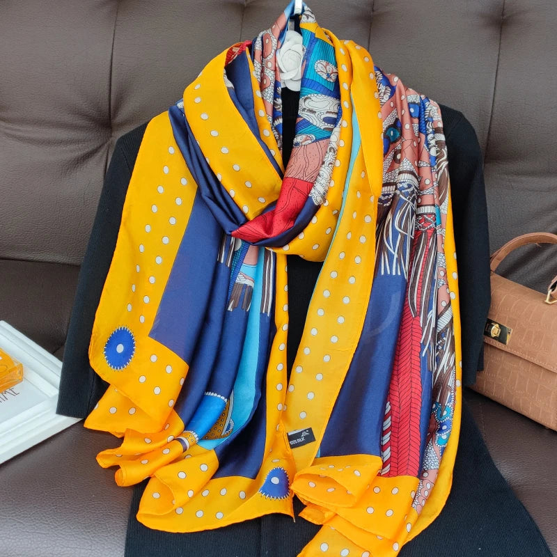 180X90cm Women Four Seasons Bandanna Designs Square Wrap Shawl Scarf Scarves kgL2