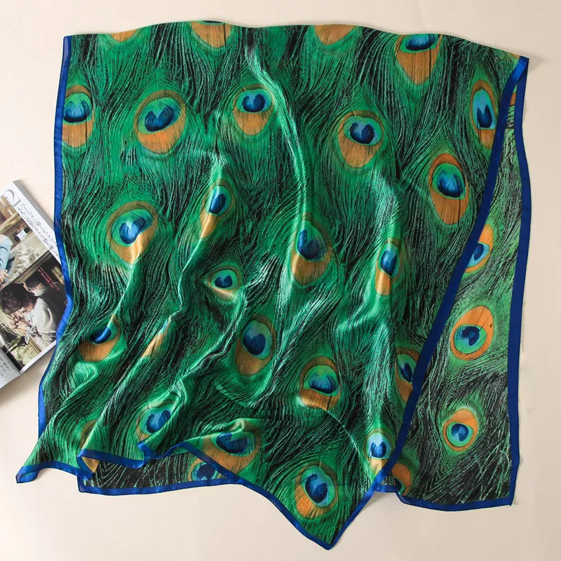 180*90cm Women Designs Silk Satin Bandana Long Shawls Wraps Scarves Pashmina Scarf