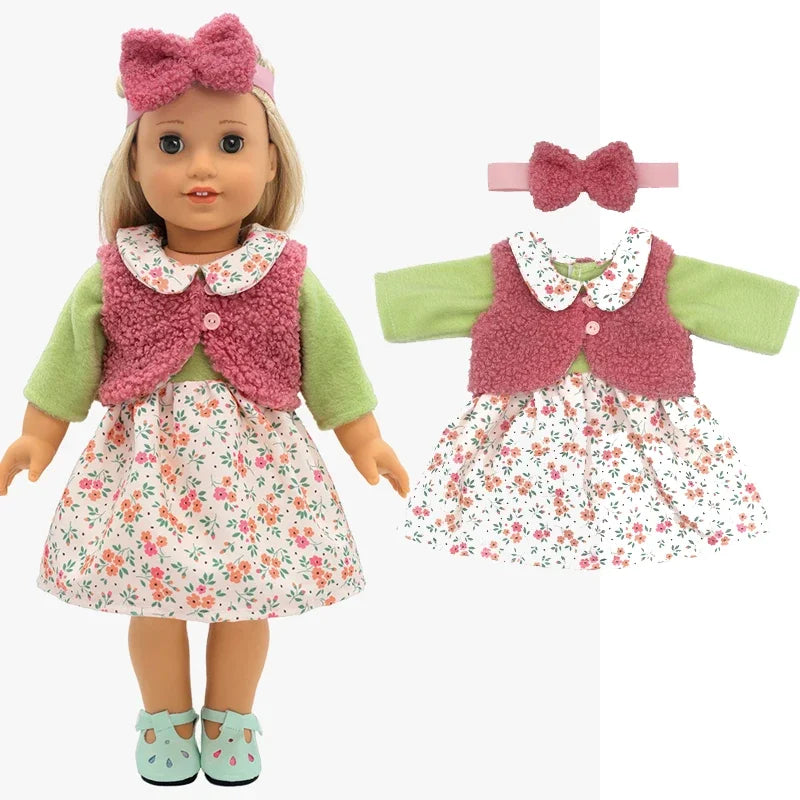 18 Inch 43cm Baby American Og Girl Doll Toys Costume Clothes