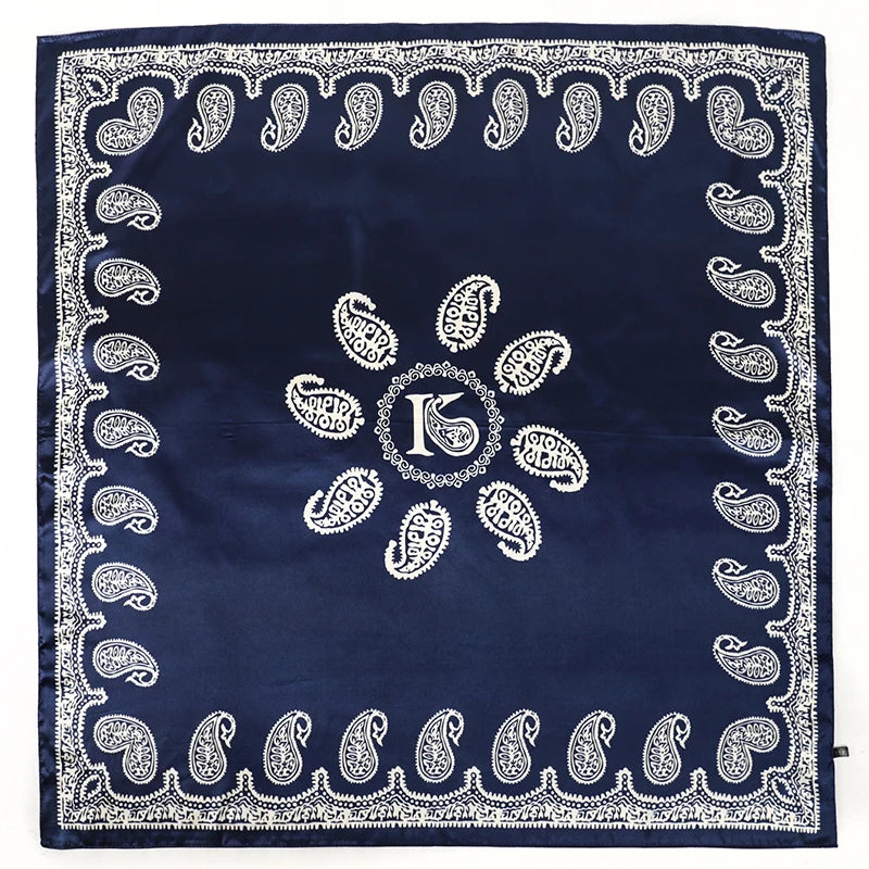 90cm Women Vintage Paisley Square Silk Shawls Printed Wraps Bandana Scarves