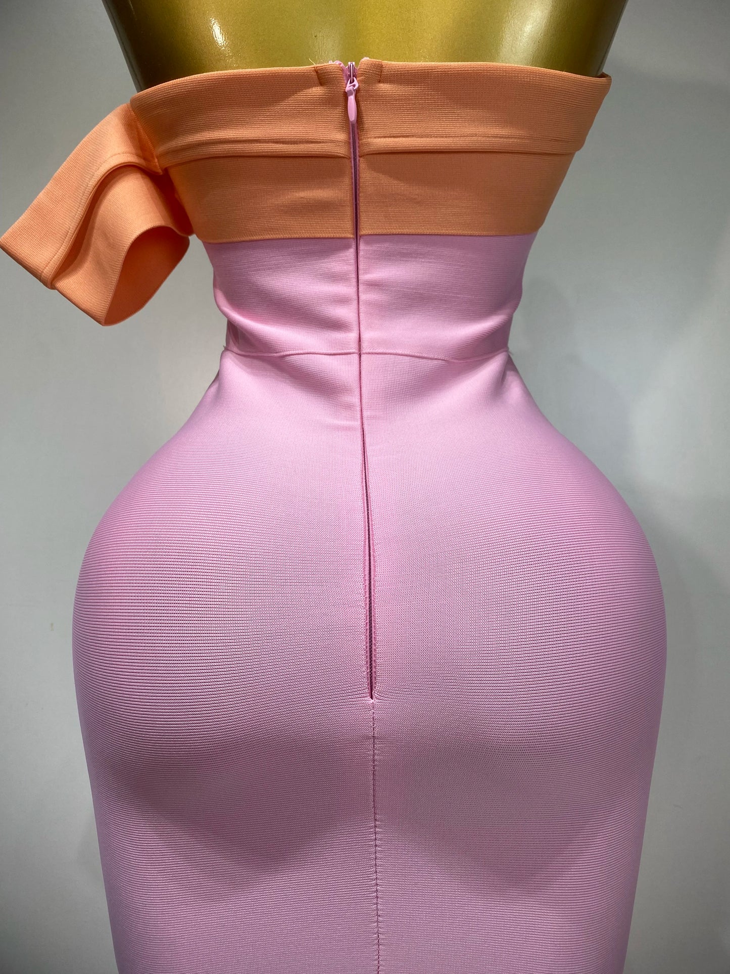Sexy One Shoulder Color Block Bandage Celebrity Elegant Evening Birthday Party Dress