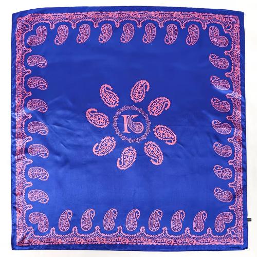 90cm Women Vintage Paisley Square Silk Shawls Printed Wraps Bandana Scarves