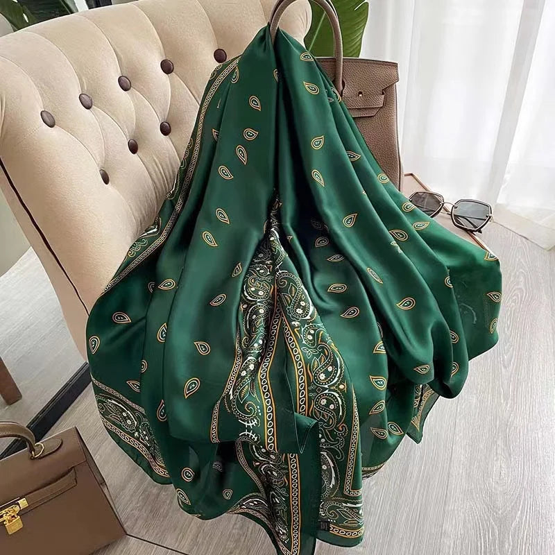 180X90cm Women Four Seasons Bandanna Designs Square Wrap Shawl Scarf Scarves kgL5